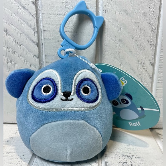 Squishmallow Clip 3.5” Rolf The Blue Lemur Soft Animal Plush Keychain NWT - Picture 8 of 8